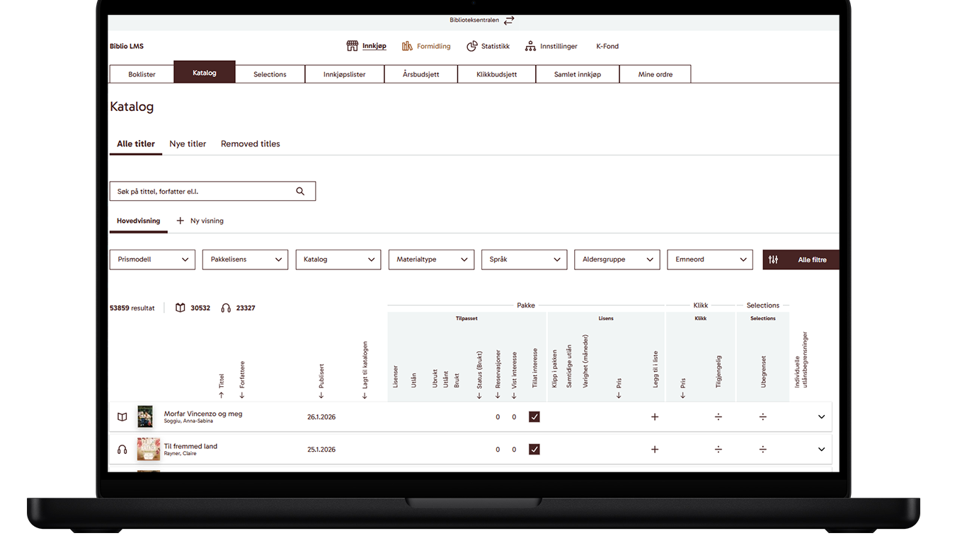 Katalog oversikt realistisk mac